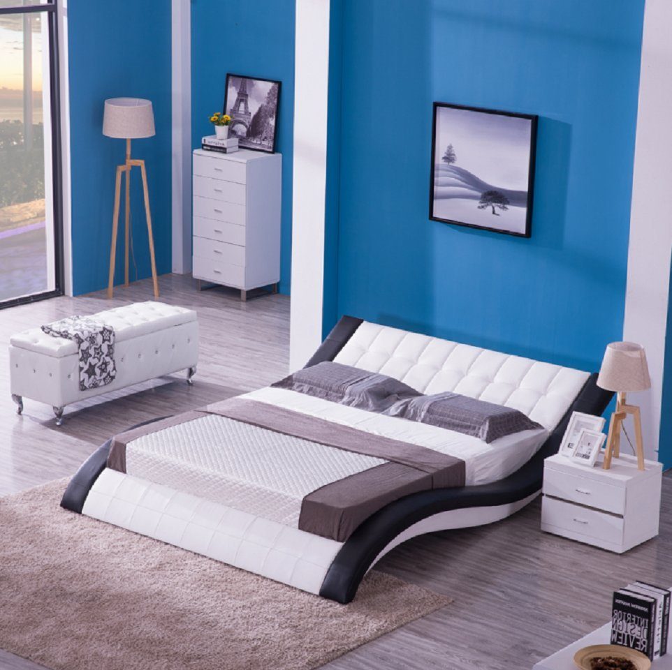 Bett Bett), in Doppel Europe Ehebett (1-tlg., Polsterbett JVmoebel Bett Nur Made Weiß Betten Schlafzimmer Moderne