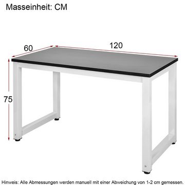 BlingBin Schreibtisch Schreibtische Bürotisch Arbeitstisch PC-Tisch 120*60*75cm (Metall, Computertisch)