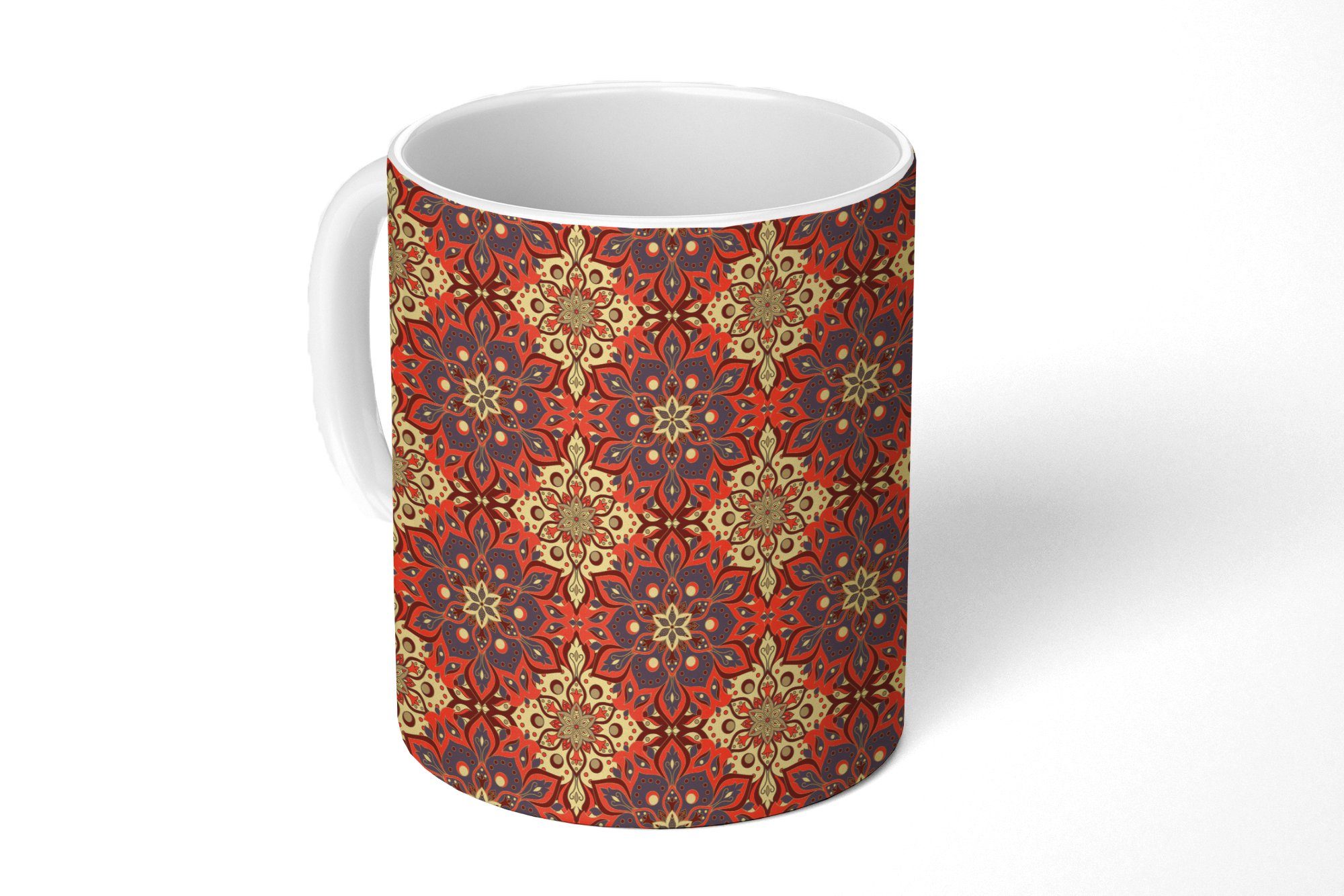 MuchoWow Tasse Mandala - Blumen - Boho - Muster, Keramik, Kaffeetassen, Teetasse, Becher, Teetasse, Geschenk