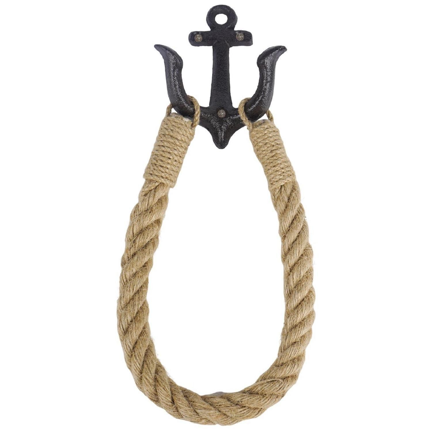 LuxusKollektion Wandhaken Anker Wandhaken mit Seil maritim, (1-St)