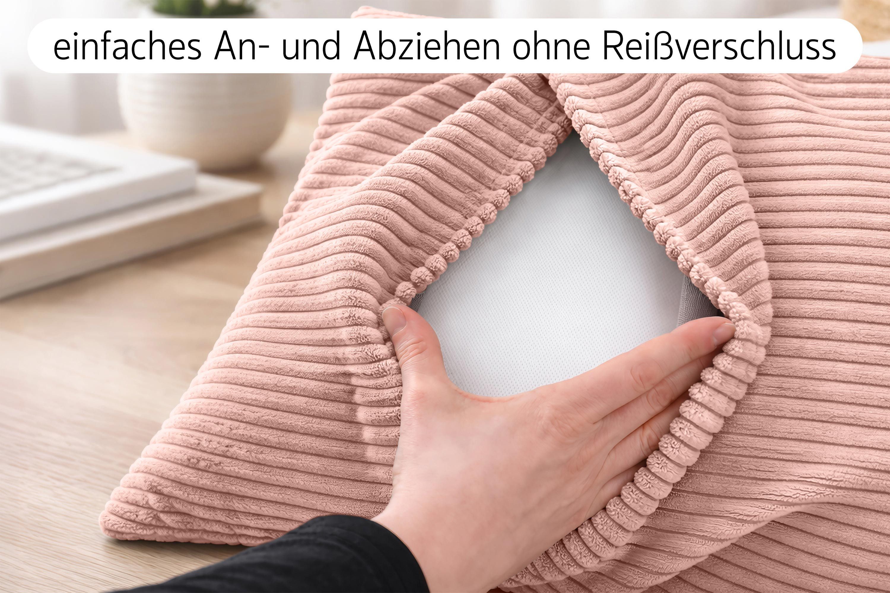Amilian Dekokissen Sofakissen Zierkissen 4er-Set - angenehm weich, mit Füllung, formstabile Füllung weich und gemütlich