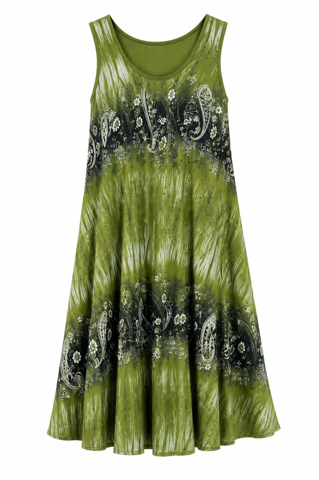 ITALY VIBES Sommerkleid - modisches Viskosekleid ärmellos mit Paisley Print für Damen ONE SIZE - passend für Größen M bis XL