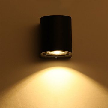 oyajia Wandleuchte Schwarz Moderne Fassadenbeleuchtung 230V, LED Außenleuchte IP54, LED wechselbar, Warmweiß, LED Aussenwandleuchte Wandspot Strahler Lampe Bad inkl. GU10 Glühbirne