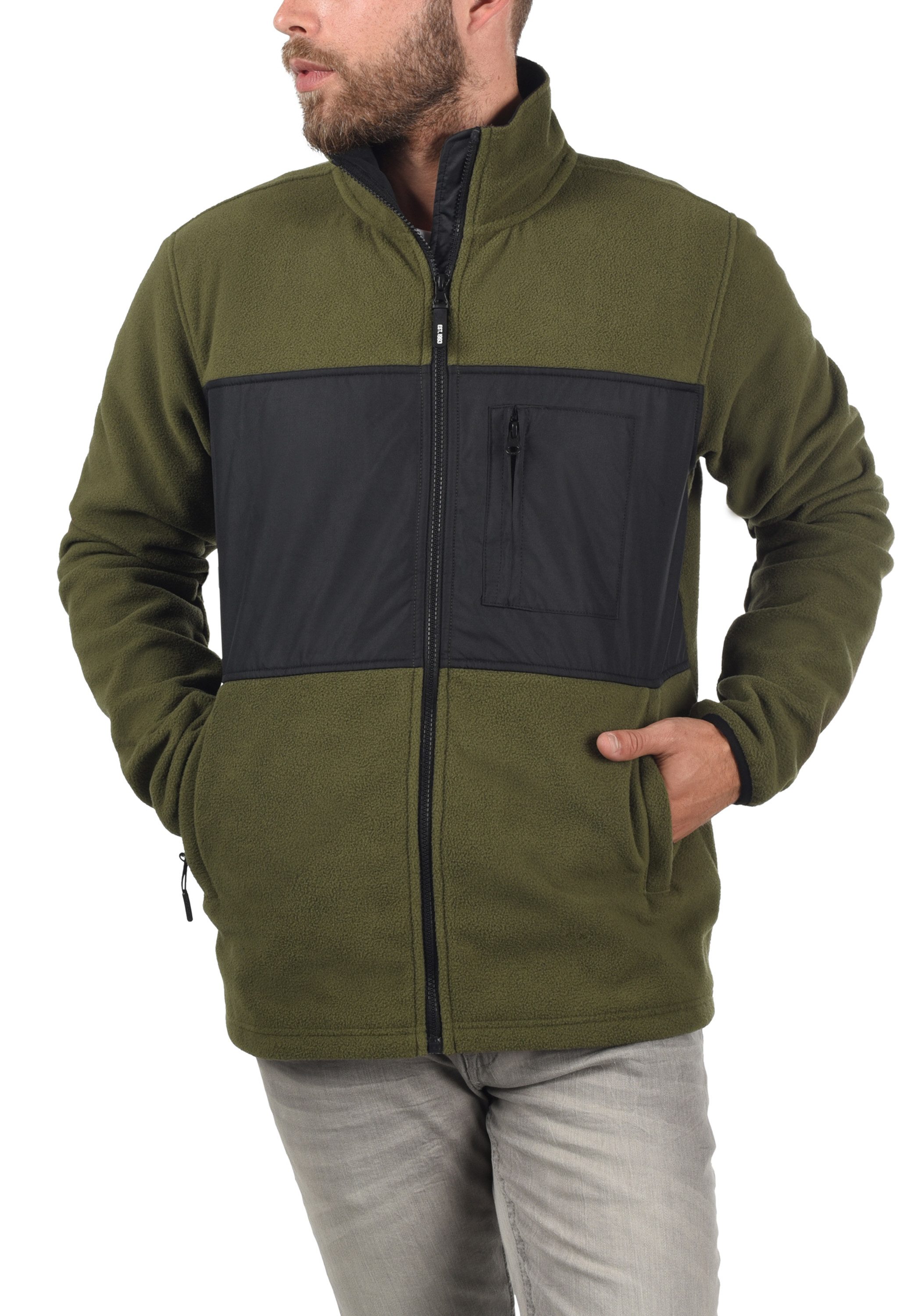 Indicode Fleecejacke IDBirch Modische Herren Fleecejacke mit Stehkragen günstig online kaufen