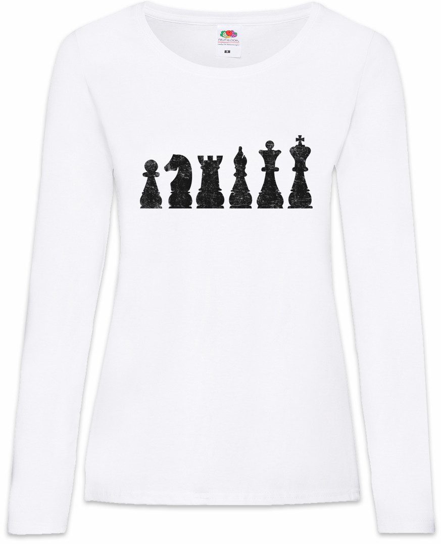 Urban Backwoods Langarmshirt Chess II Damen Langarmshirt Schachmatt Schach Checkmated Queen Spiel (1-tlg) König Springer Schachbrett Schachfeld