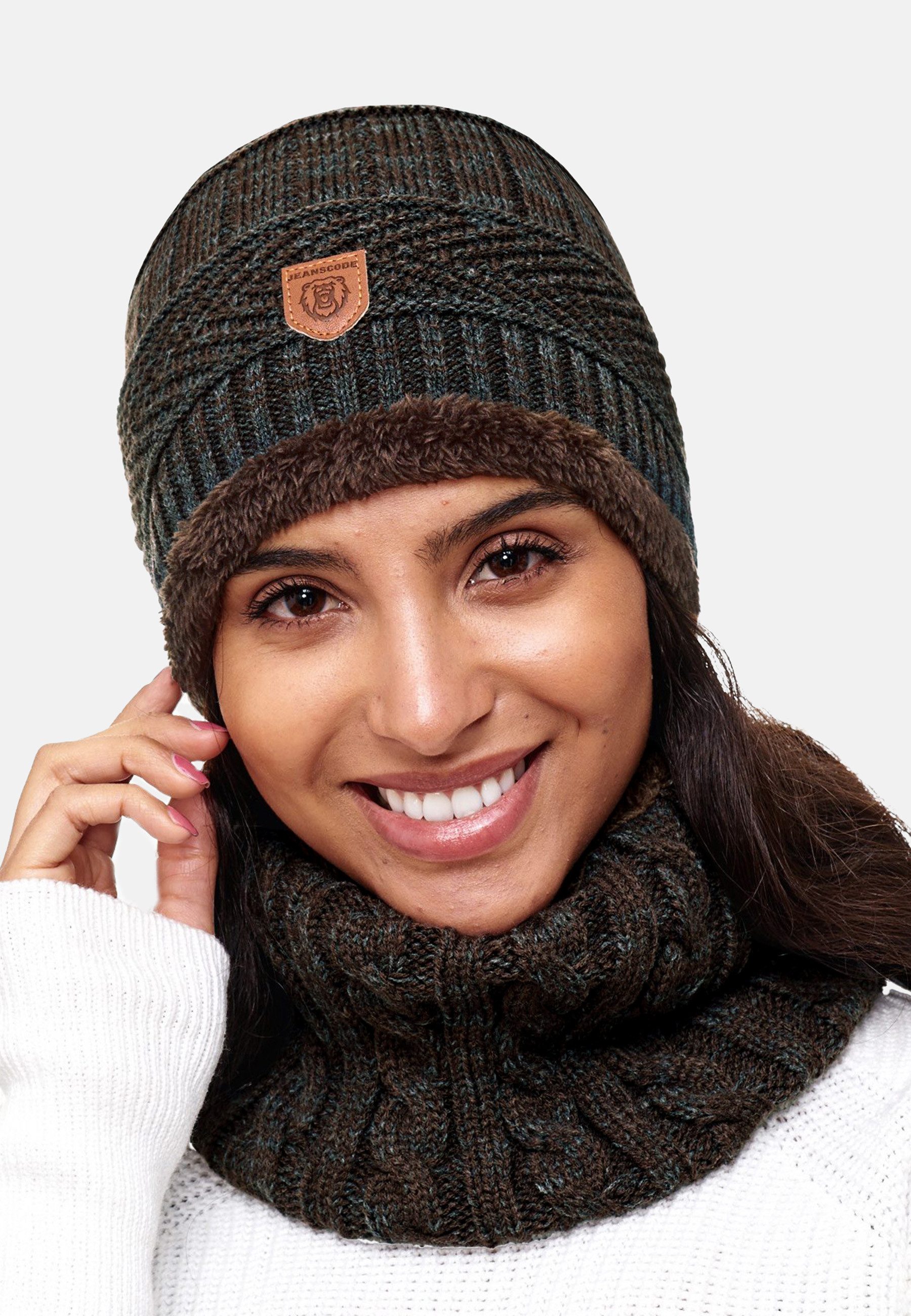 Indicode Strickmütze Herren Siracusa Strickmütze Herrenmütze Set (2-St) Set aus Mütze & Schal