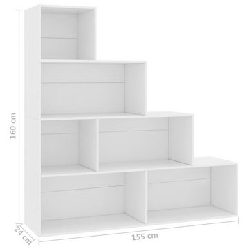 vidaXL Bücherregal Bücherregal/Raumteiler Weiß 155x24x160 cm Holzwerkstoff, 1-tlg.