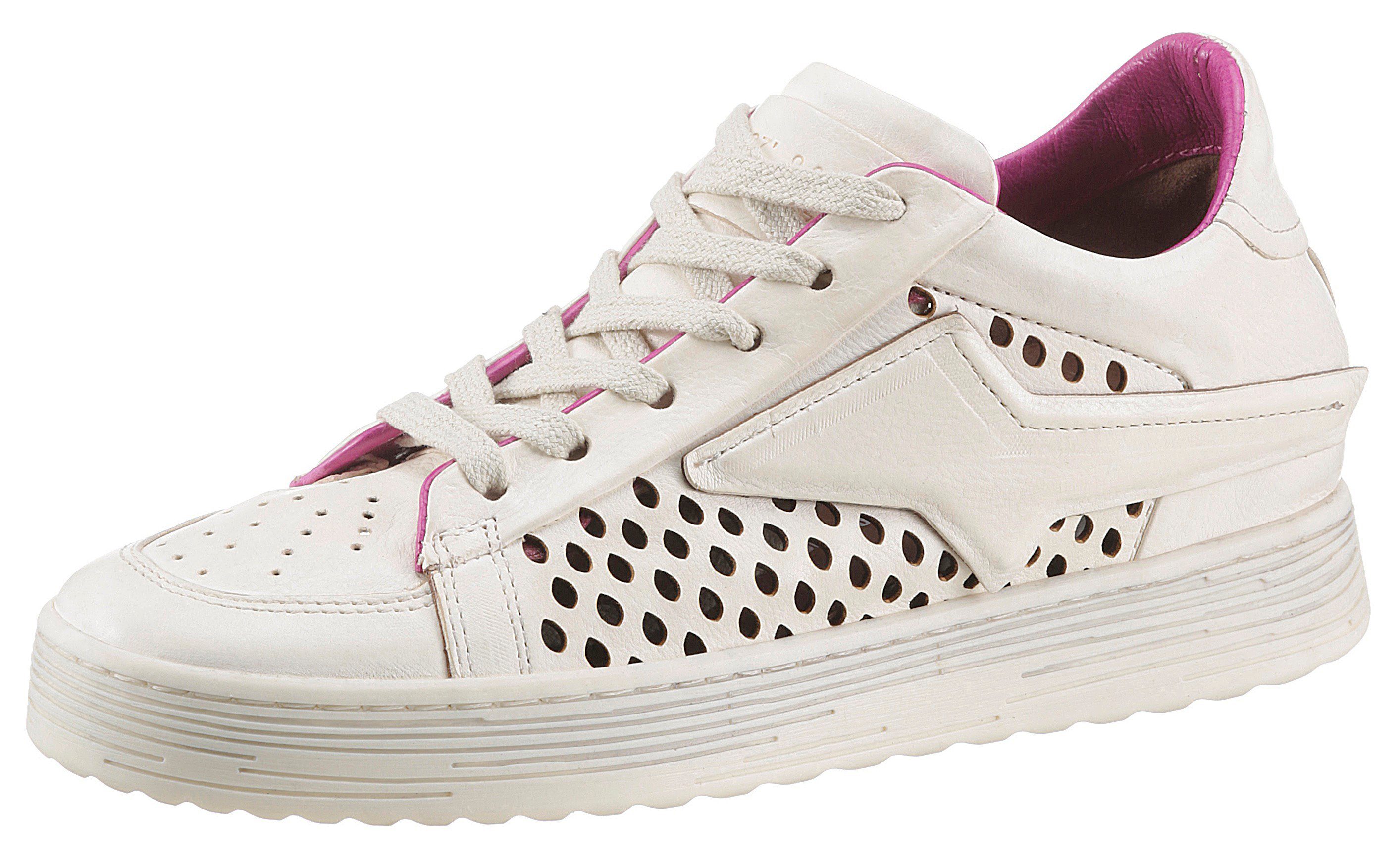 A.S.98 ASZEPPA Plateausneaker mit pinkem Innenfutter, Freizeitschuh, Halbschuh, Schnürschuh