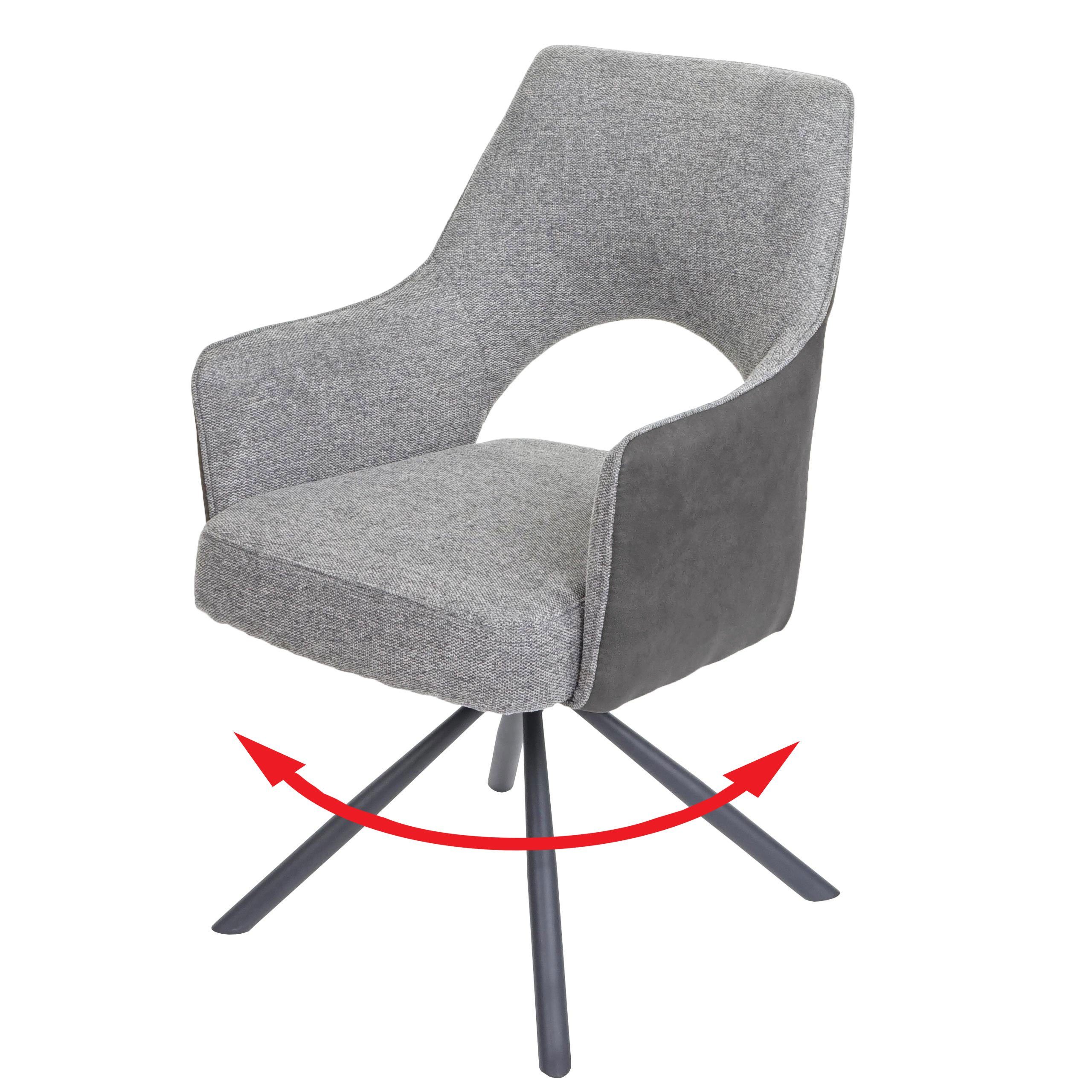 MCW Esszimmerstuhl MCW-K30 (1er), Um 180° drehbar Armlehne, Stabiles Stativgestell, Abgerundete Ecken