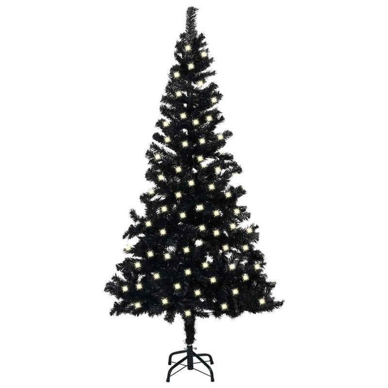 vidaXL Künstlicher Weihnachtsbaum »Künstlicher Weihnachtsbaum mit LEDs & Ständer Schwarz 120cm PVC«