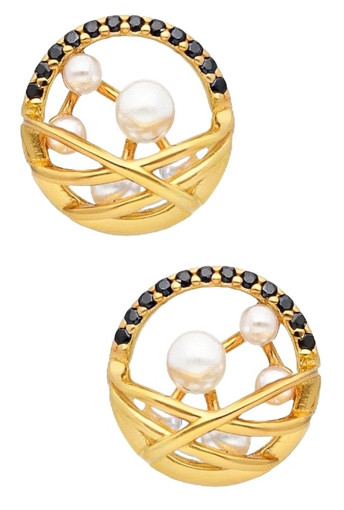 Limana Perlenohrringe Perlen Ohrringe 925 Silber 18k Gold vergoldet Damen Frauen Ohrstecker (inkl. Schmuckbox), Geschenk Idee zu Ostern Weihnachten Geburtstag Nikolaus Muttertag