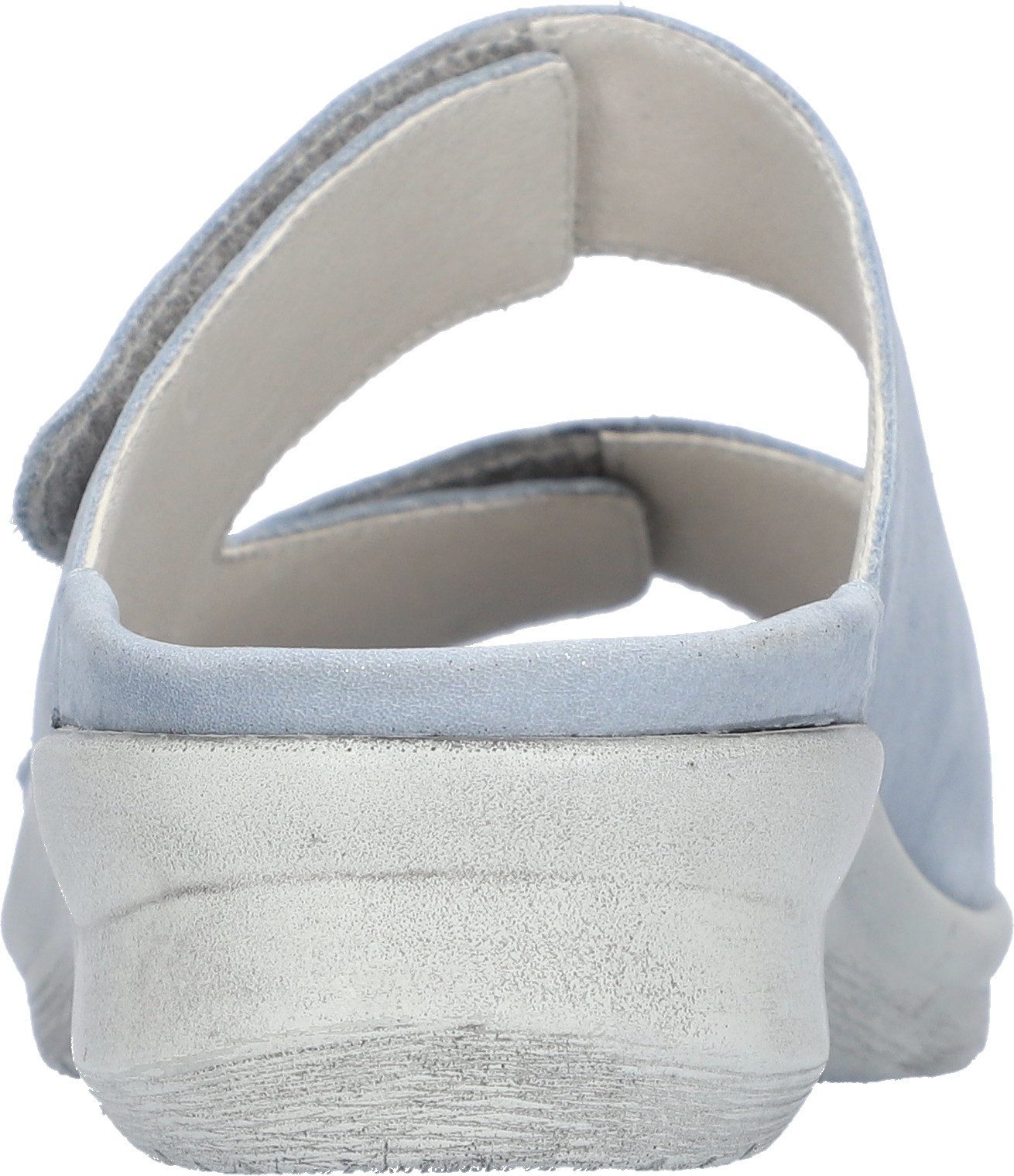 Waldläufer Merle Pantolette Hausschuh, Bequemschuh, Keilpantolette mit Klettverschlüssen, M-Weite