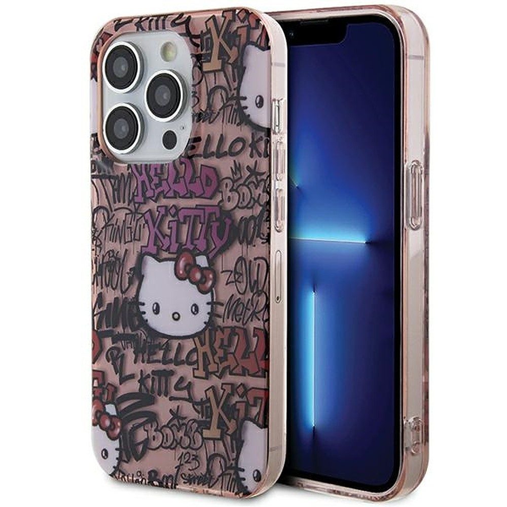 Hello Kitty Handyhülle Schutzhülle Rückschale Graffitimotiv 6,1 Zoll, IML-Druck, Hello Kitty Lizenz, Kratzschutz
