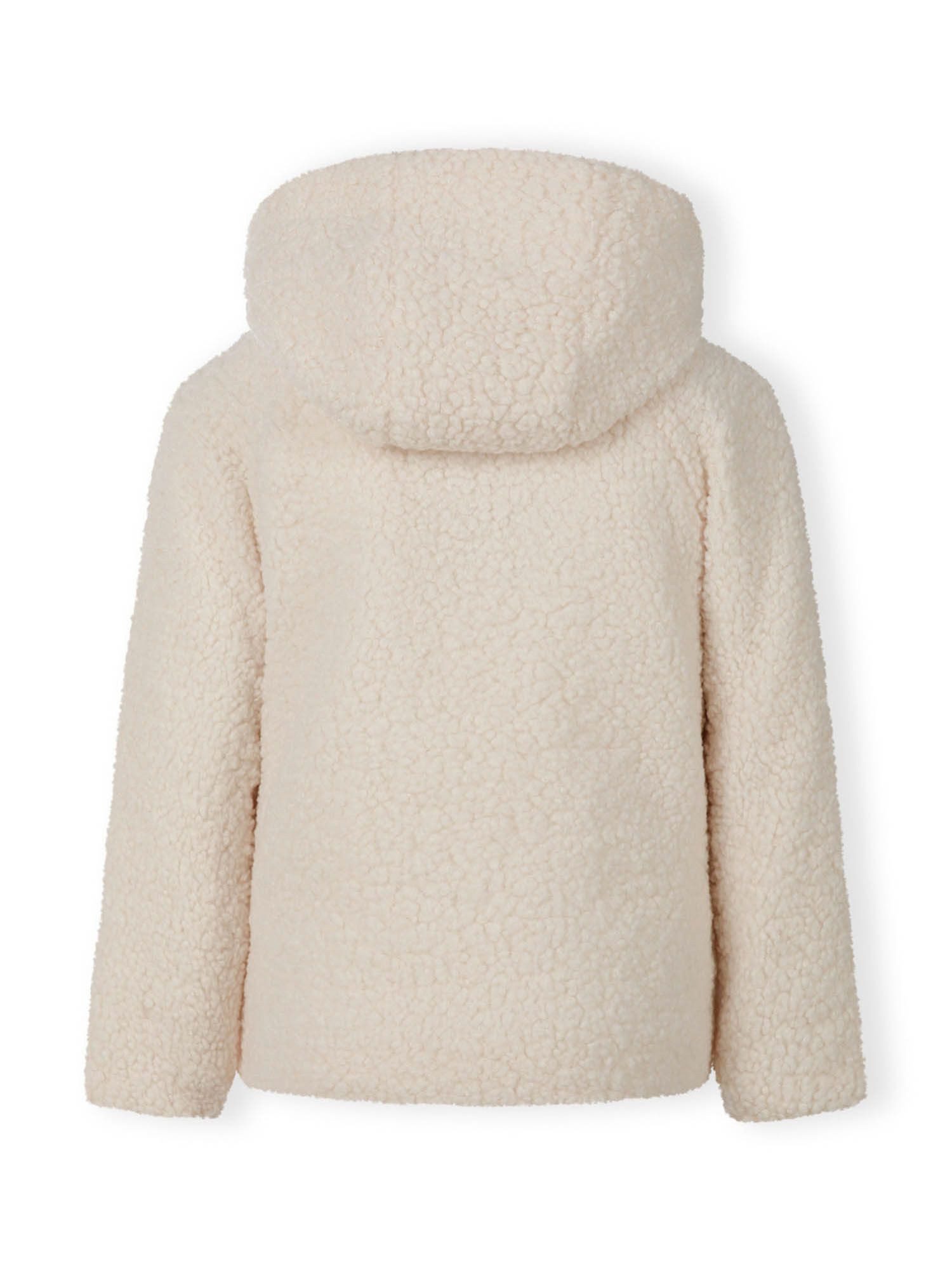 MINOTI Fleecejacke Fellimitatjacke, mit aufgesetzten Taschen und Druckknöpfen (9m-8y) schnelltrocknend, kuschelig