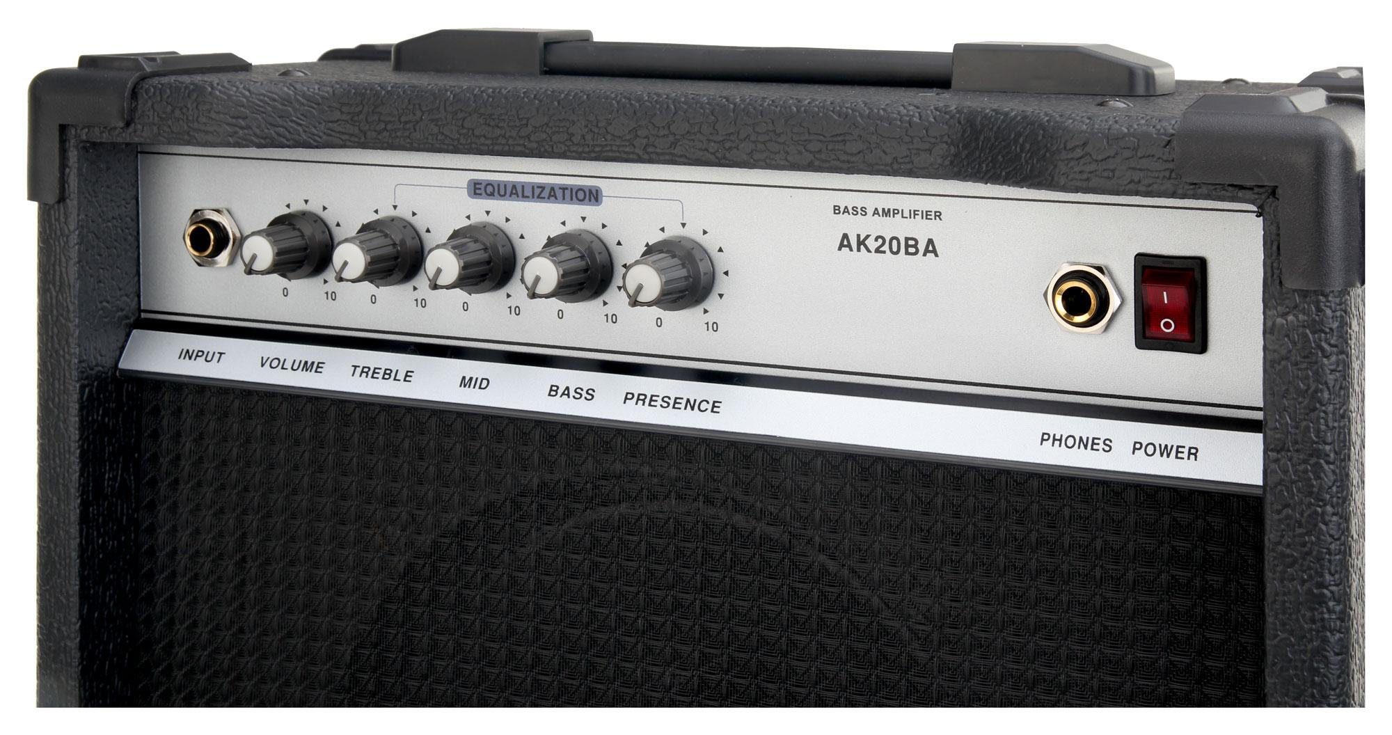 Soundking AK20 BA Bassverstärker Verstärker (20 W, Basscombo - 4-Band Equalizer: Bass, Mitten, Höhen, Presence)