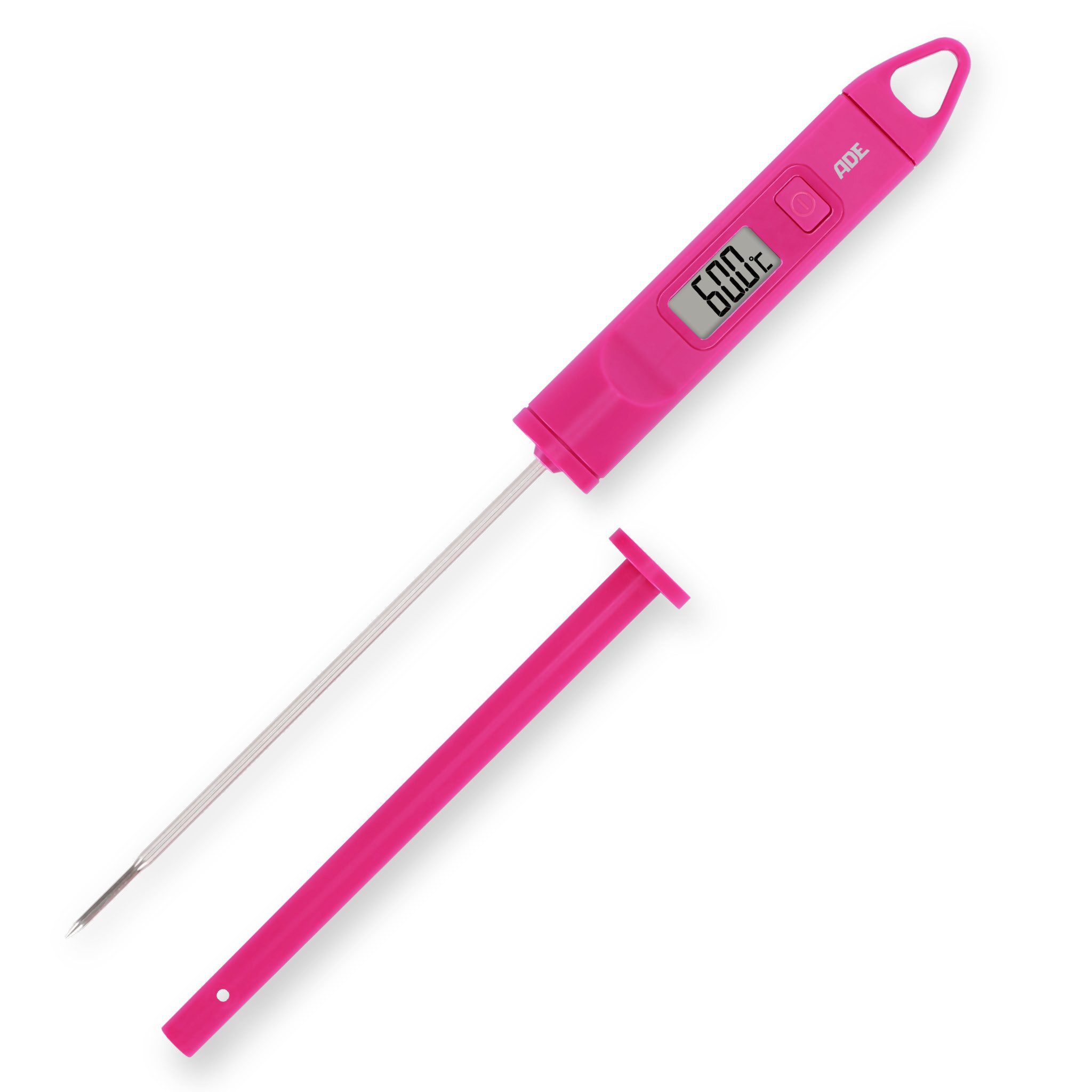 ADE Bratenthermometer mit sekundengenauer Anzeige, magnetische Schutzhülle, -30 - 200 °C, beleuchtetes Display