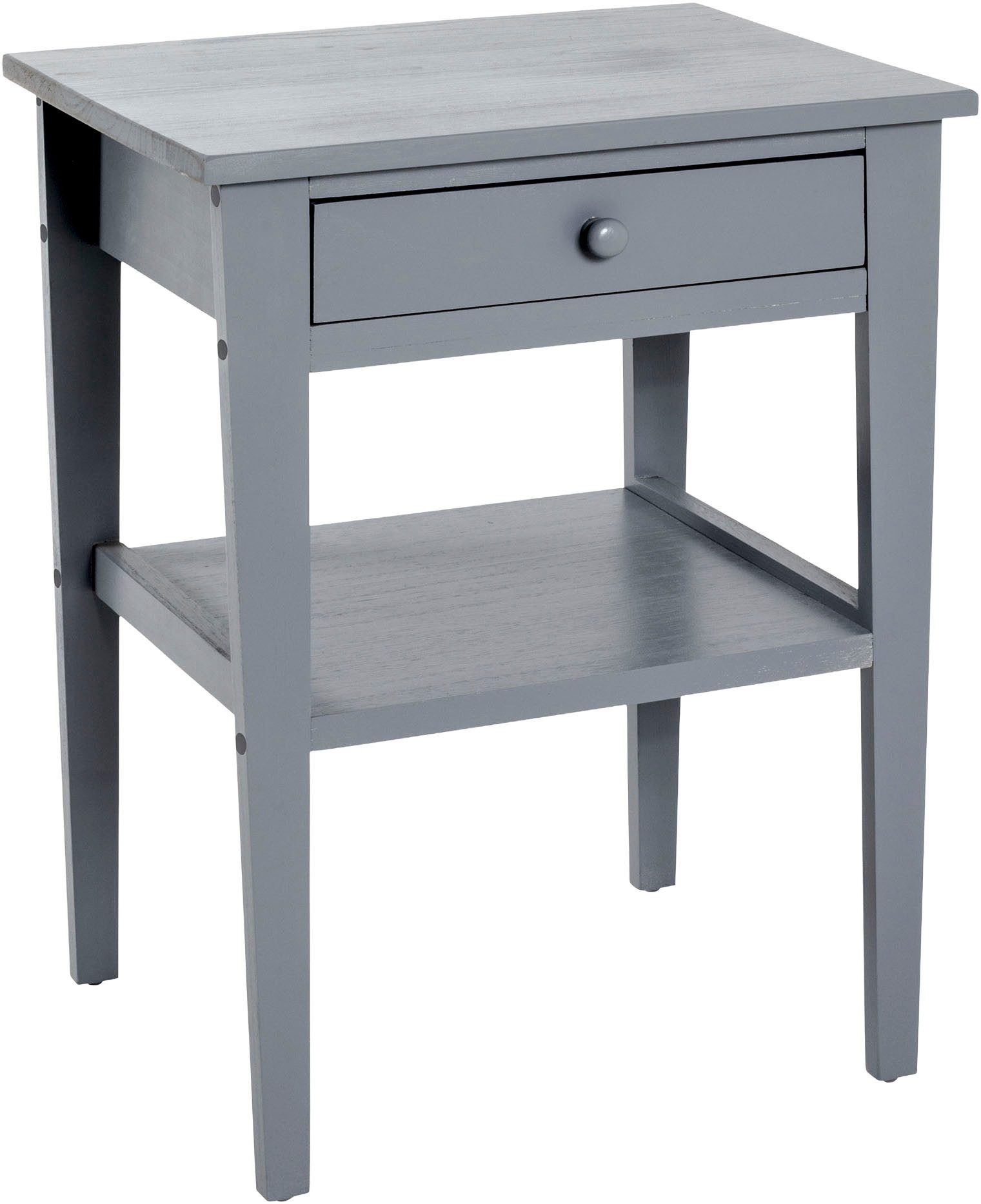 HAKU Beistelltisch Nachtkonsole, Sofatisch, Wohnzimmertisch (1-St), rechteckig - aus Massivholz Grau B/T/H 46/35/60 cm