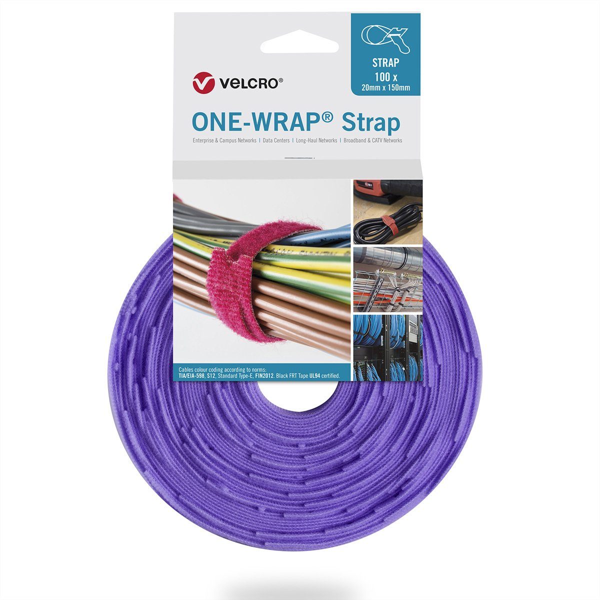 VELCRO One Wrap® Strap 20mm x 330mm, 100 Stück VEL-OW64733