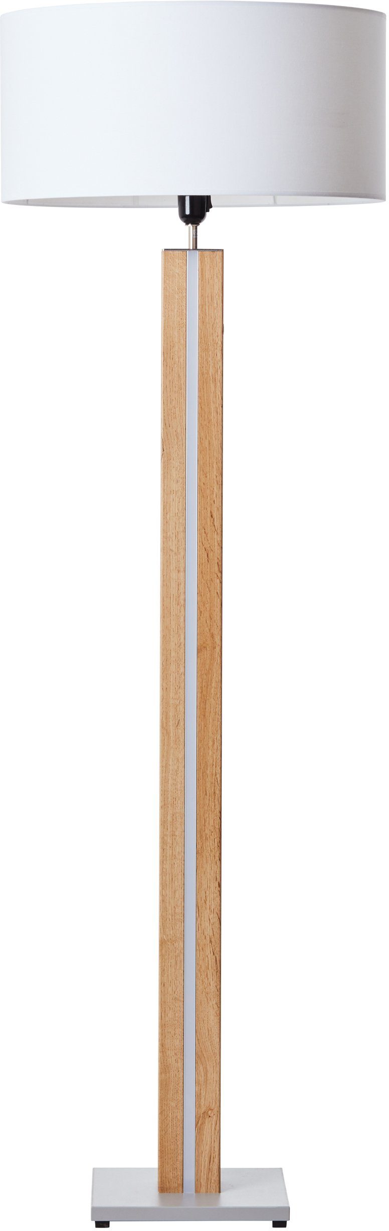Brilliant Stehlampe Magnus, Dimmfunktion, ohne Leuchtmittel, 155 cm Höhe, Ø  45 cm, LED-Dekolicht + E27, Holz/Textil, holz hell/weiß