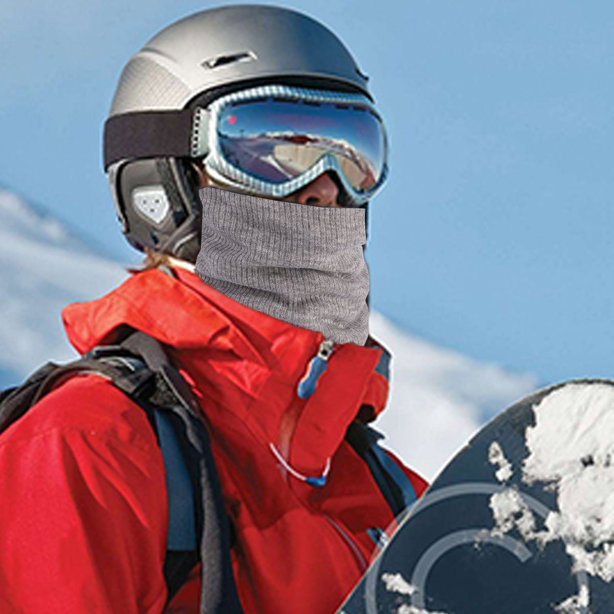 Jormftte Modeschal Winter Ski,Halswärmer Halstuch,für Herren Herren Halsschlauch hellgrau