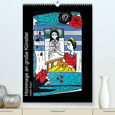 CALVENDO Wandkalender Hommage an große Künstler (Premium, hochwertiger DIN A2 Wandkalender 2023, Kunstdruck in Hochglanz)