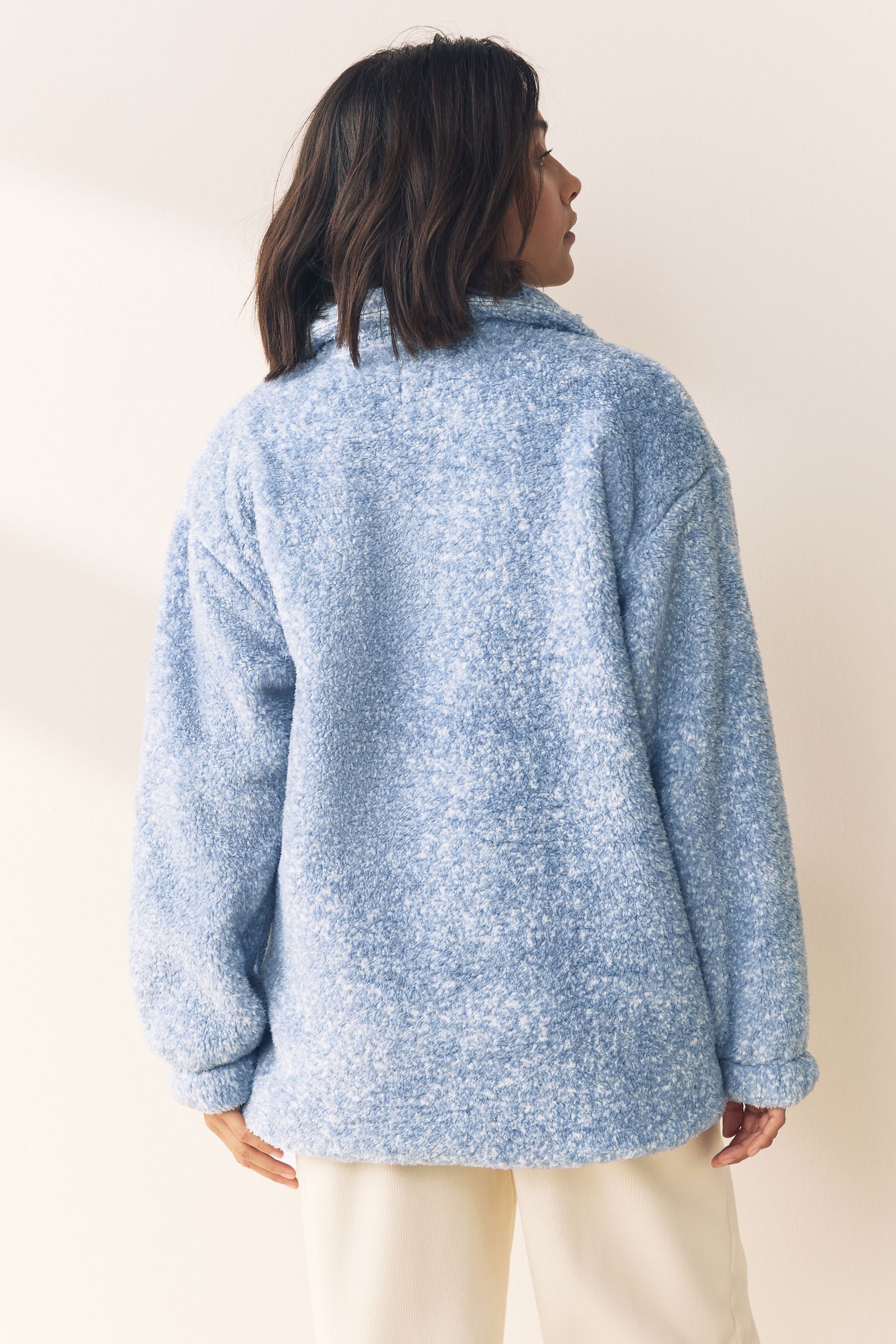 Next Fleecepullover Rugbypullover aus Borg (1-tlg)