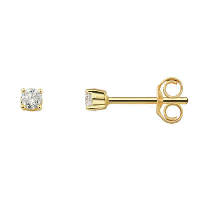 ONE ELEMENT Paar Ohrstecker 0.15 ct Diamant Brillant Ohrringe Ohrstecker aus 750 Gelbgold, Damen Gold Schmuck