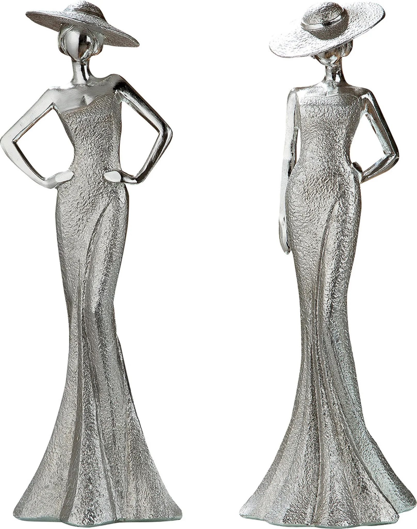 MF Skulptur Dekofigur 2er Set Velmora Ladies Silber 30 cm (2 St)