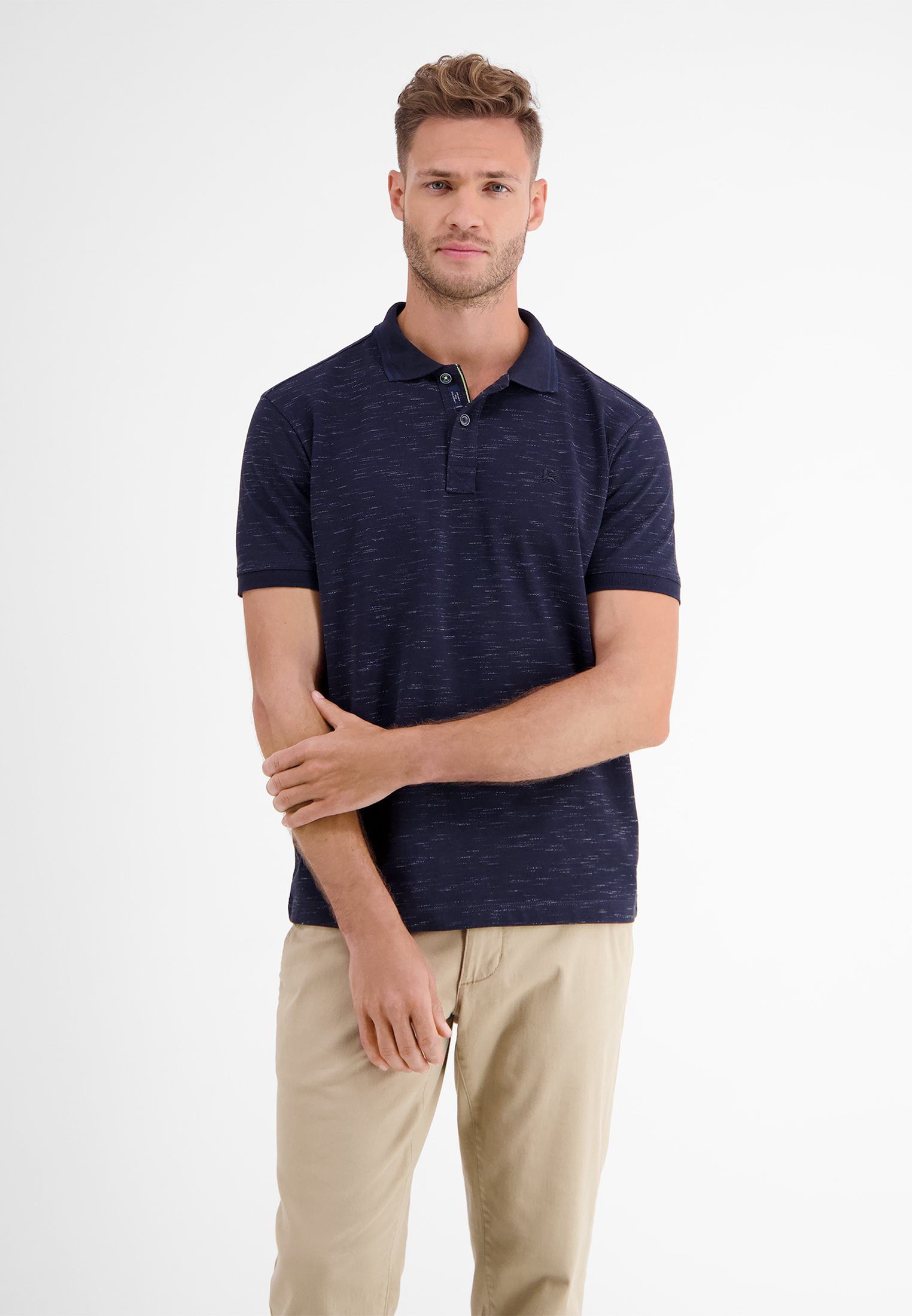 NAVY Two-Tone-Piqué LERROS in CLASSIC Poloshirt LERROS Poloshirt