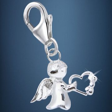 Goldene Hufeisen Charm Engel Engel Karabiner Charm Anhänger für Bettelarmband aus 925 Silber (inkl. Etui), für Gliederarmband oder Halskette