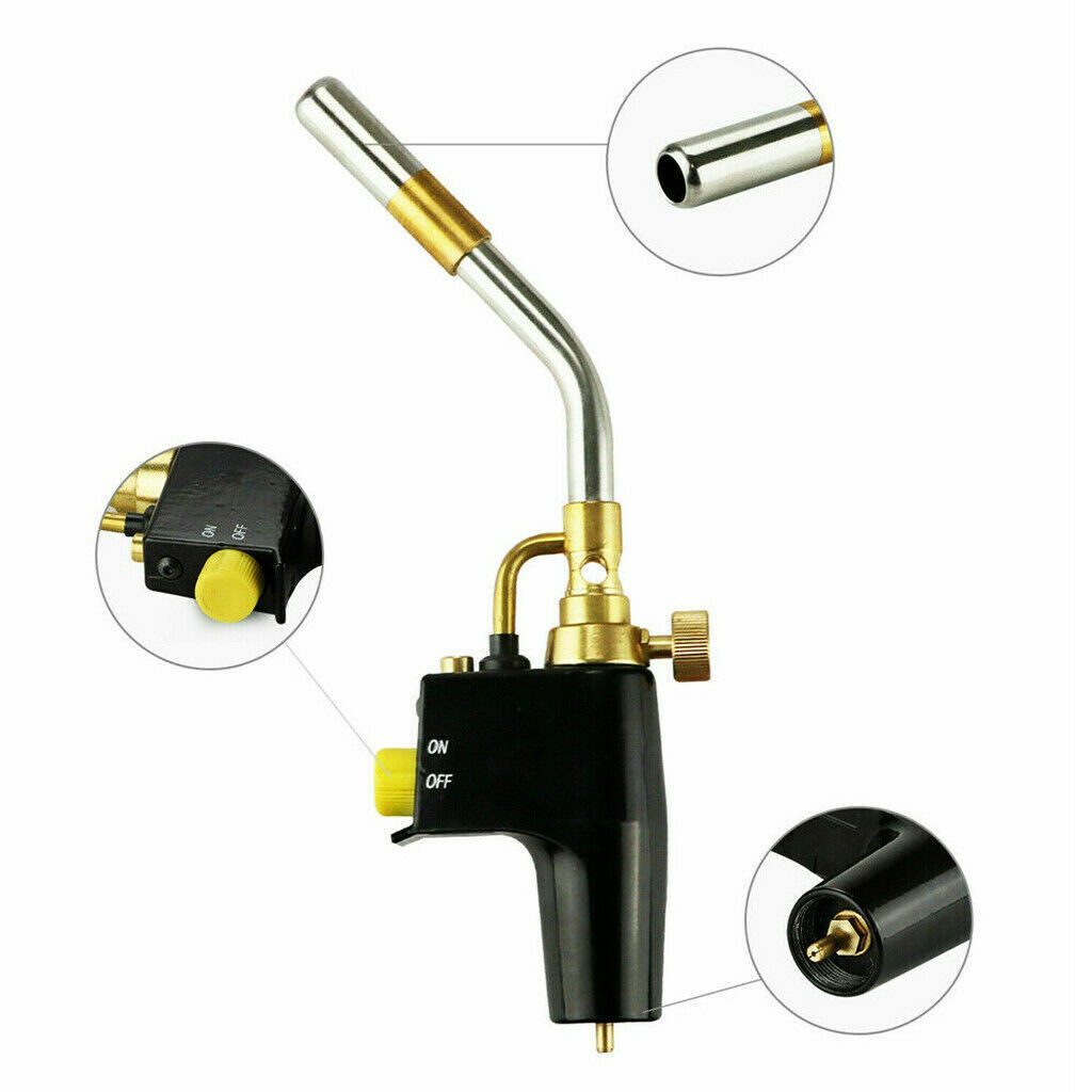 ibettertec Weichlötbrenner Propangas-Lötbrenner mit MAPP-Gasanschluss, 3 Düsen, 2 kW, 2800°C, Hartlöten & Schweißen, Klempnerwerkzeug