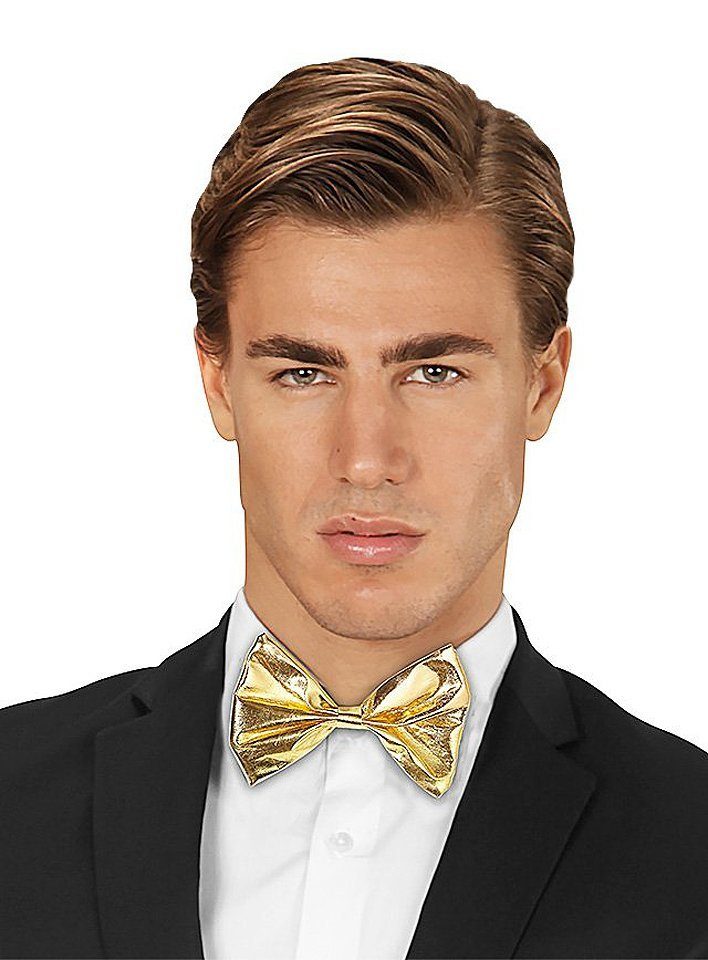 Widdmann Fliege Fliege gold metallic Fliege mit Gummiband für Karneval, Zir günstig online kaufen