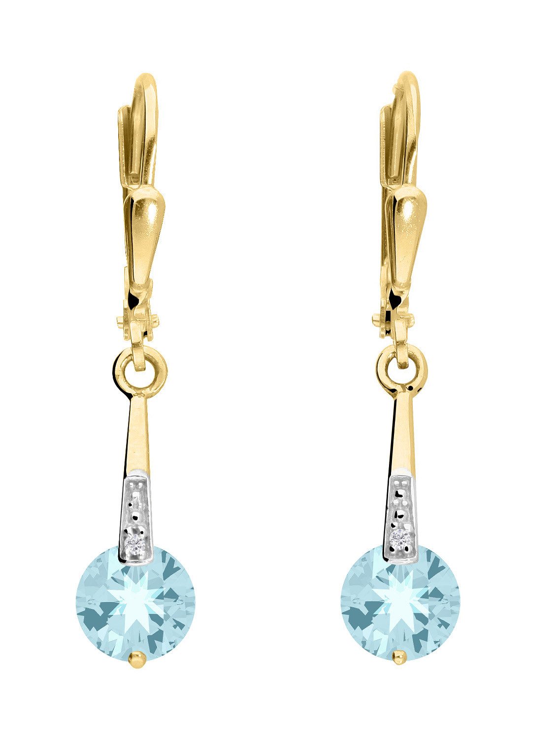 My Gold Paar Ohrhänger Damen Ohrringe hängend Edelstein Gold 333 Echter Blautopas - Kaydence (Set, 2-tlg., inkl. Schmuckbox), Geschenke
