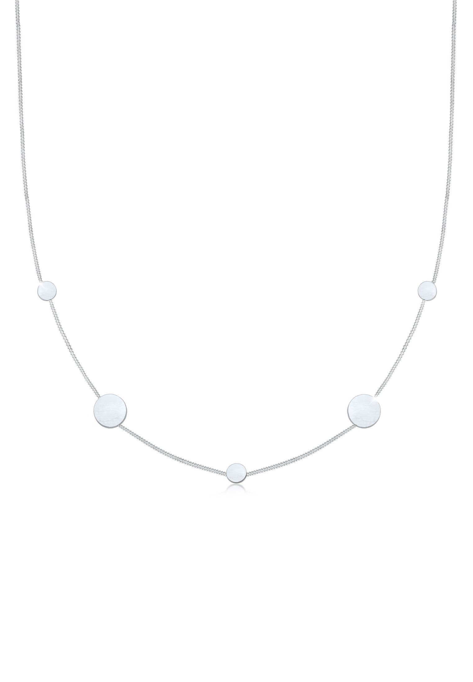 Elli Kette mit Anhänger Plättchen Matt Kreis Rund Panzerkette 925 Silber günstig online kaufen
