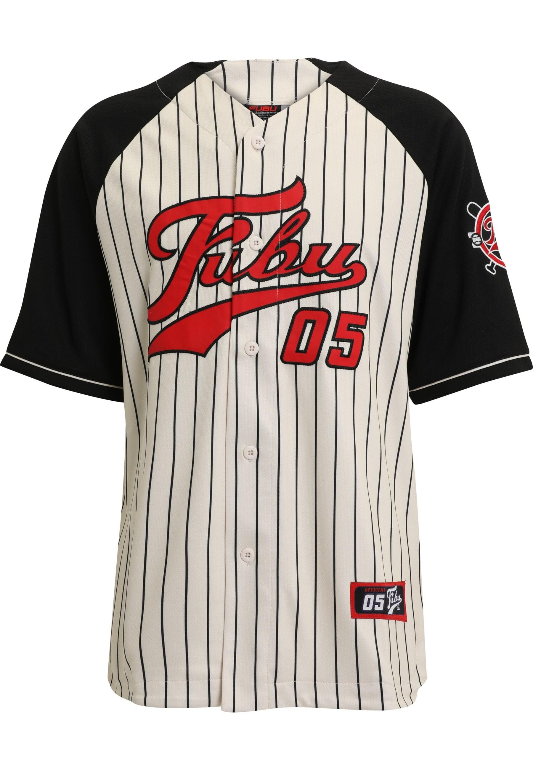 Fubu T-Shirt Fubu Herren FM231-008-1 FUBU Varsity Pinstriped Baseball Jersey (1-tlg)