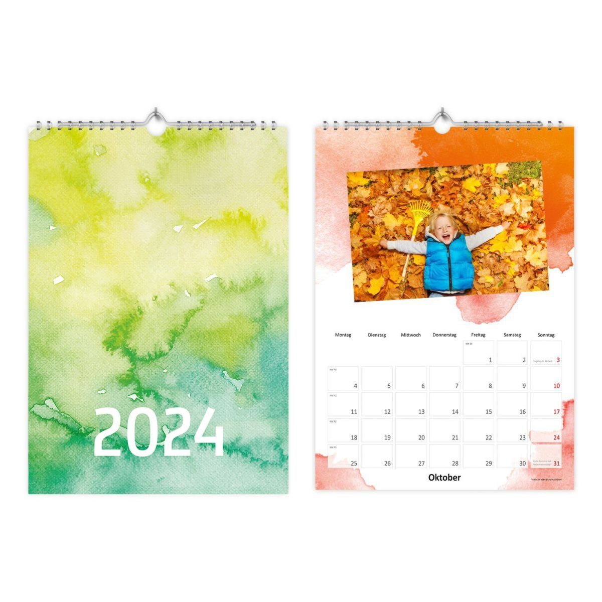 nikima Packpapier Bastelkalender Watercolor Fotokalender 2024