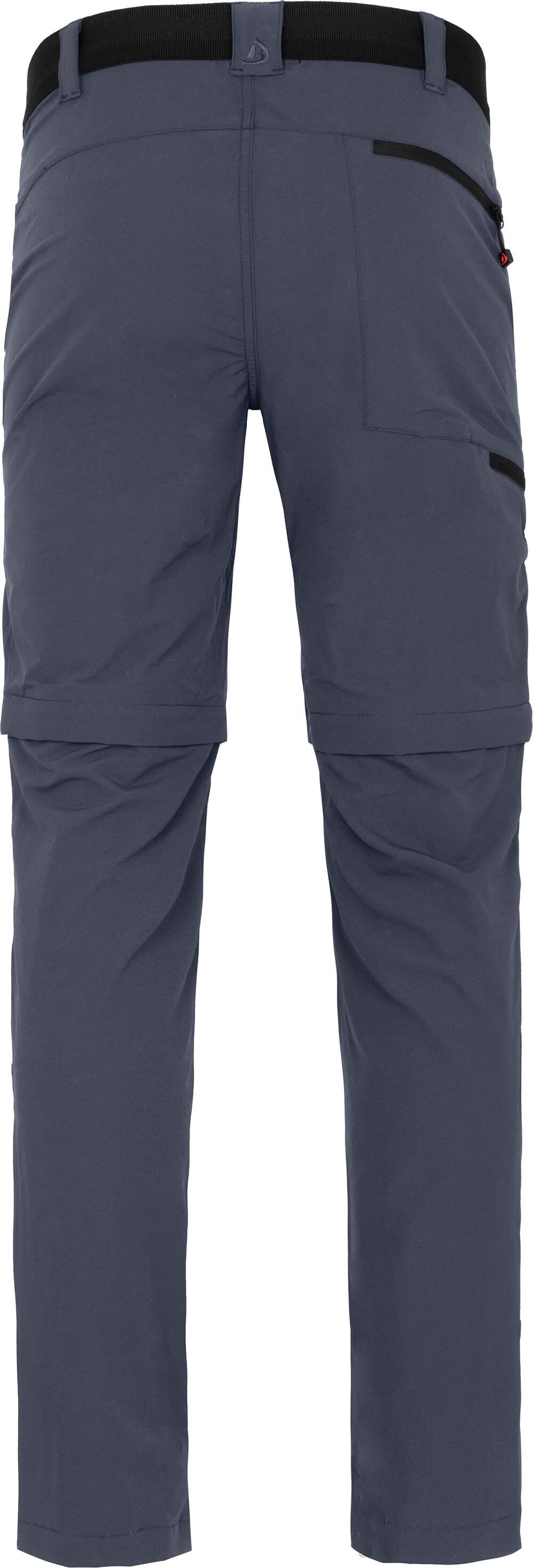 Bergson Zip-off-Hose ARRESÖ COMFORT Zipp-Off Herren Normalgrößen, leicht, strapazierfähig, Wanderhose, (slim) grau/blau