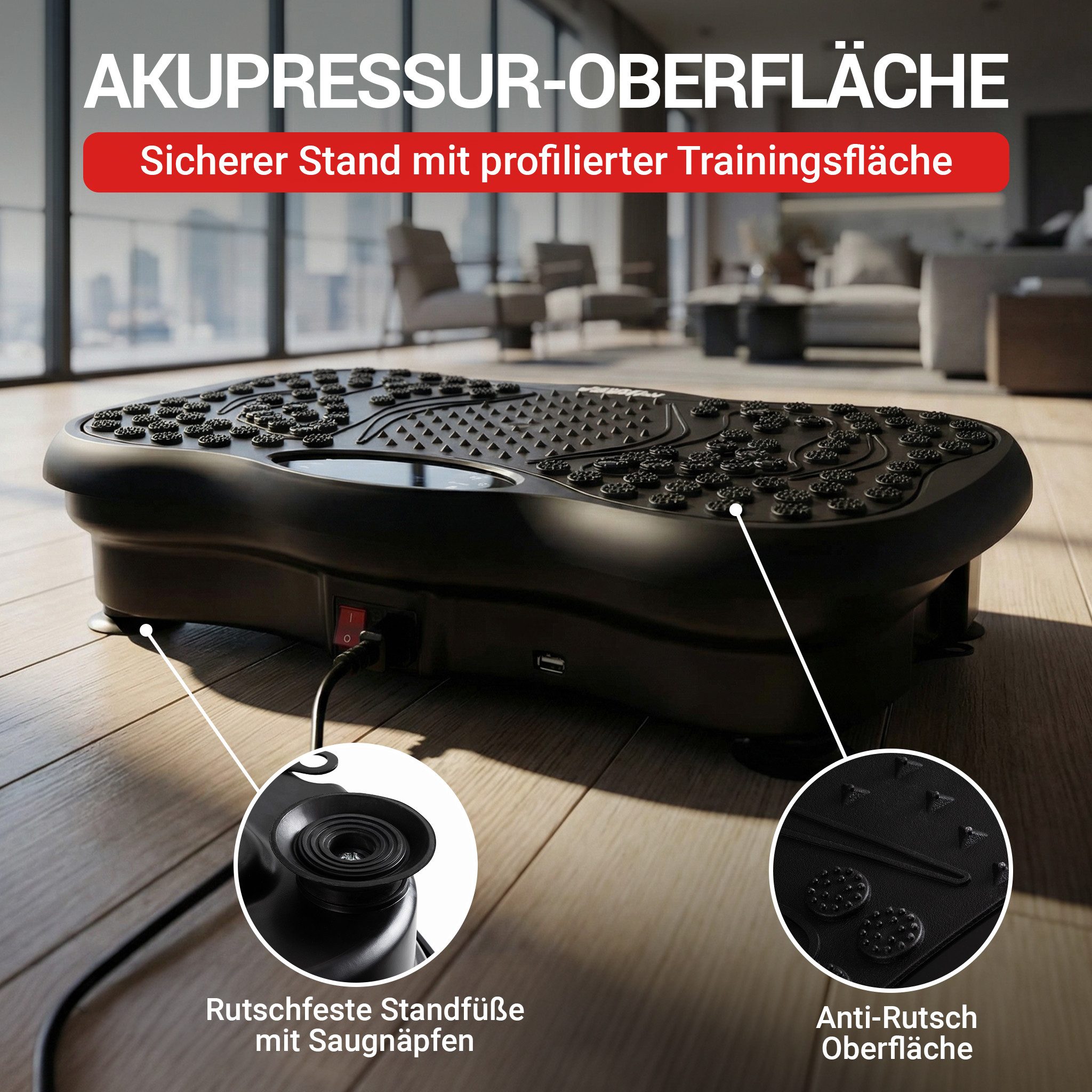 Miweba Sports Vibrationsplatte MV150 Vibrationsplatte für Ganzkörpertraining 5 Jahre Garantie, 150 W, 120 Intensitätsstufen, (Vibrationsplatte, Vibrationsplatte zum abnehmen, Vibrationsplatte für Ganzkörpertraining, Miweba Sports Vibrationsplatte MV150), Bluetooth, Fernbedienung, Touch-Bedienfeld, 5 Jahre Garantie