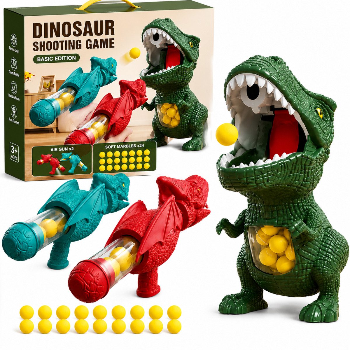 R2 Invest Spiel Kinderspiel Dinosaurier Zielschießen ab 3 Jahren