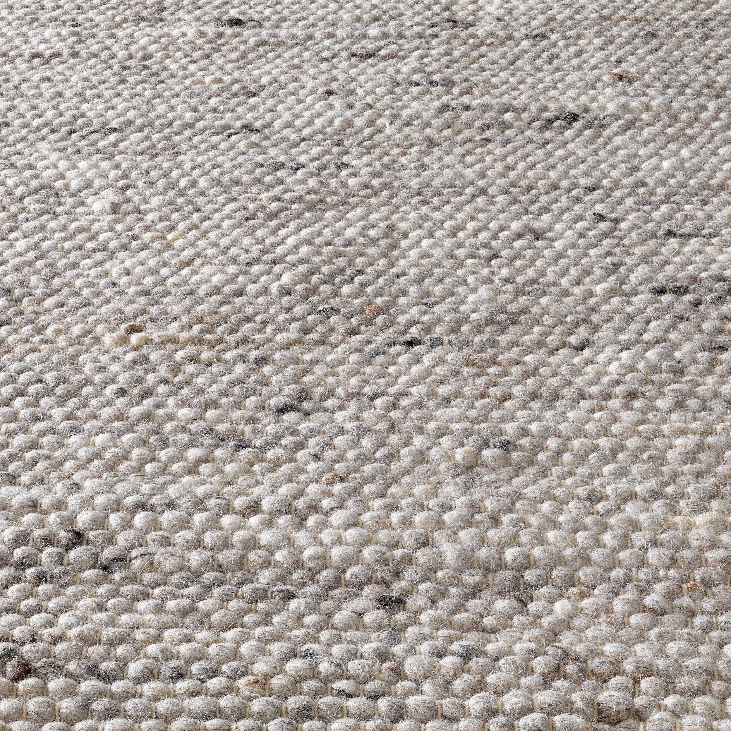 TaCa Home Wollteppich Gewalkter Handweb Woll-Teppich, rechteckig, Höhe: 10 mm, Grau Meliert - 70 x 130 cm – Bild 5 von 5