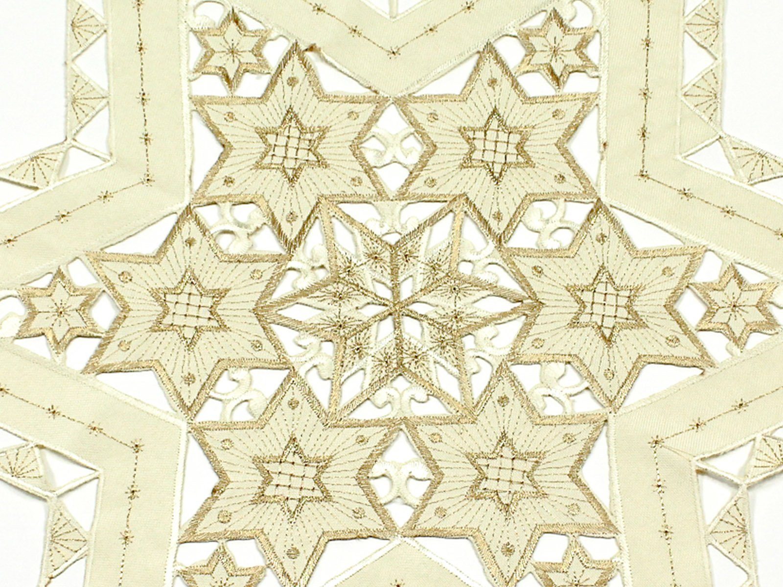 Haus und Deko Tischdecke Sterne Weihnachten Deckchen Advent bestickt Unters günstig online kaufen