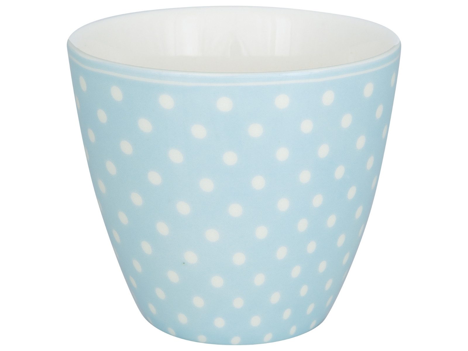 Greengate Becher Dotty Latte Cup pale blue 0,35l, Steingut