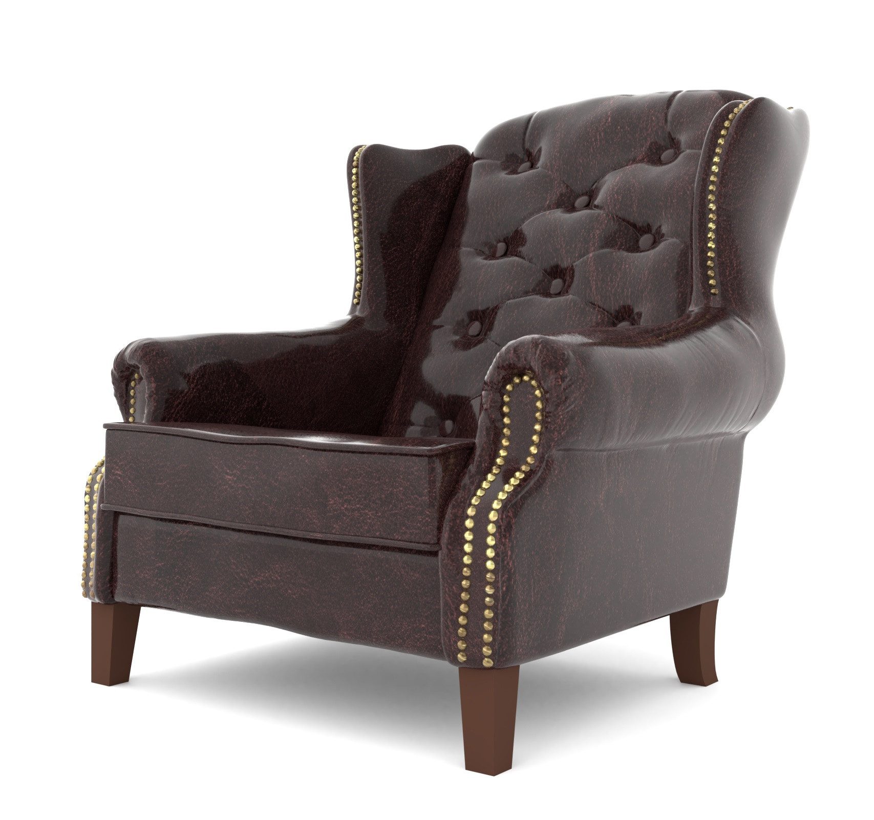 S-Style Möbel Ohrensessel Chesterfield Mario mit Steppung und Holzfüßen aus Luxusmicrofaser, Vintageoptik