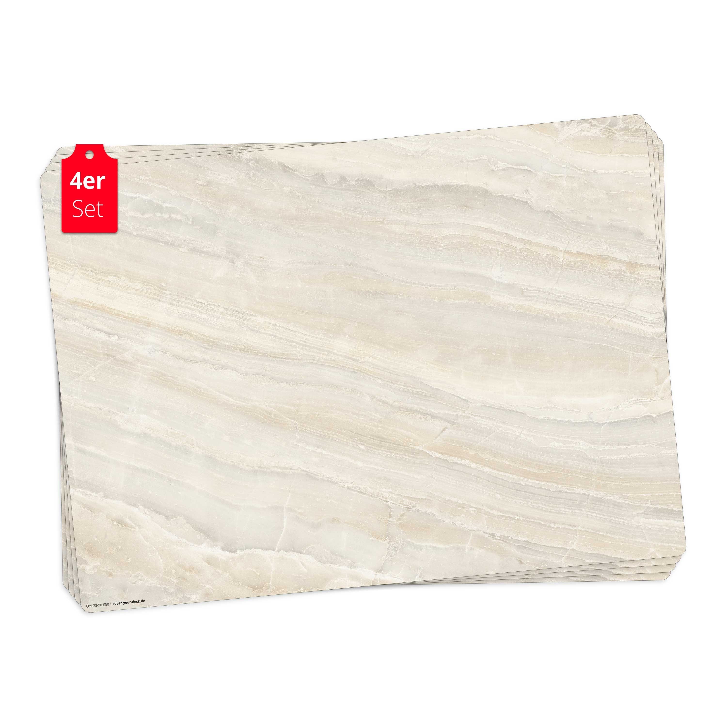 Platzset Tischsets, Platzsets abwaschbar - Marmorplatte in beige
