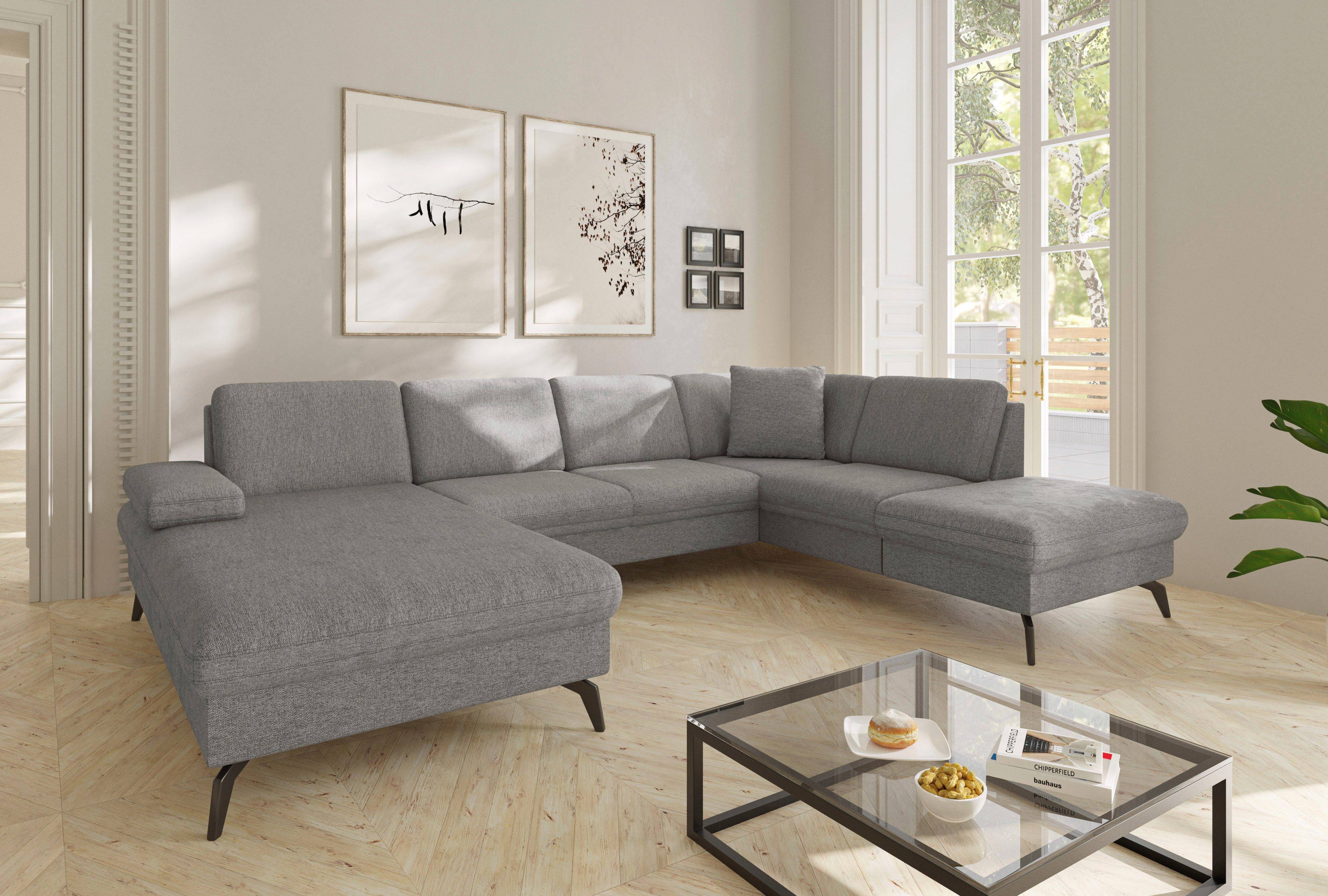 sit&more Wohnlandschaft Morris Jubi U-Form, B: 300 cm, mit Armteilfunktion & 1 Zierkissen, optional Bettfunktion