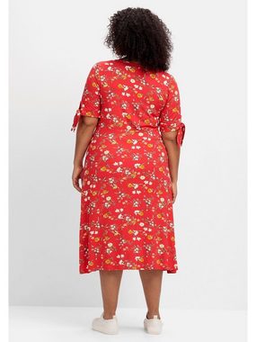 sheego by Joe Browns Jerseykleid Große Größen mit Blumendruck und Zierknopfleiste