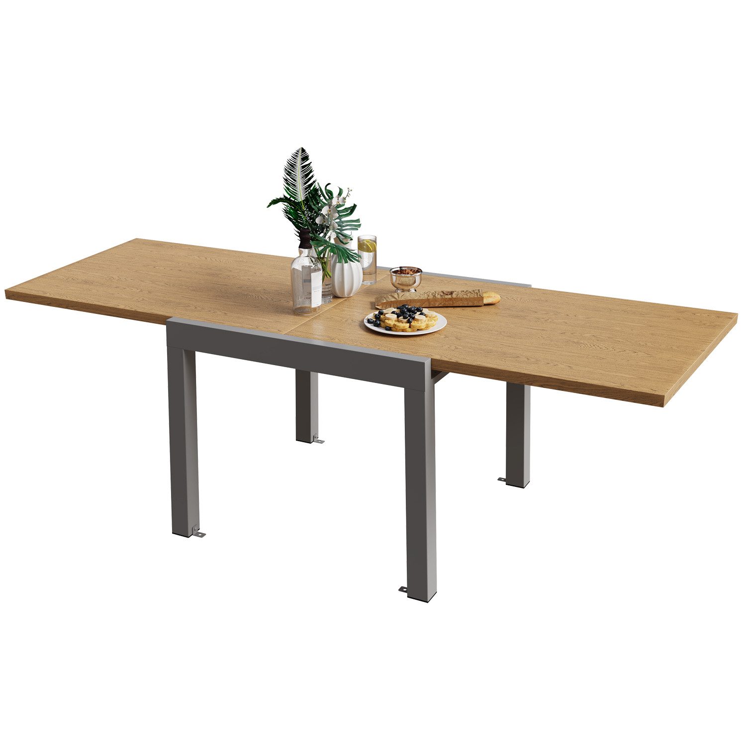 HOMALL Gartentisch Gartentisch, rostfreies Aluminium Ausziehtisch für 6 bis günstig online kaufen