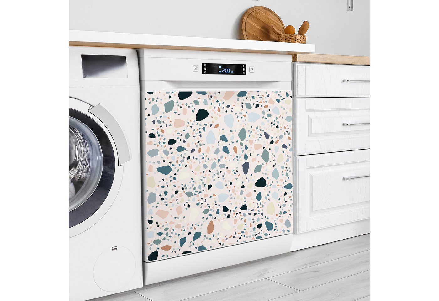 Thumbnail - DEQORI Magnetfolie 'Moderne Terrazzo', Spülmaschine Magnetmatte magnetisch Magnetfolie Folie Schutz