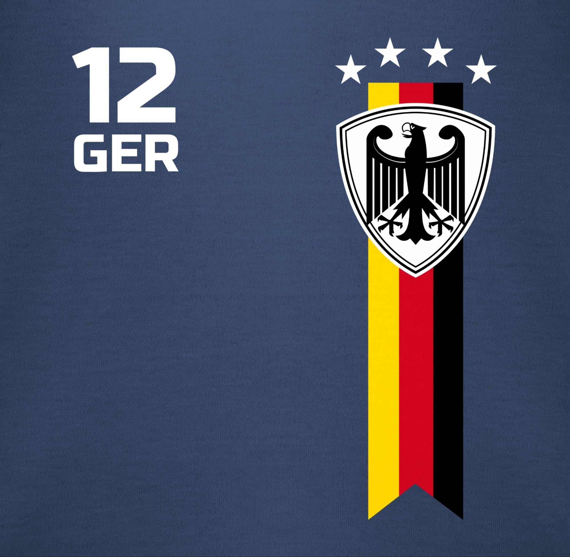 Fan Fussball EM Navy WM Shirtracer 2 Deutschland 2024 Shirtbody Blau Baby