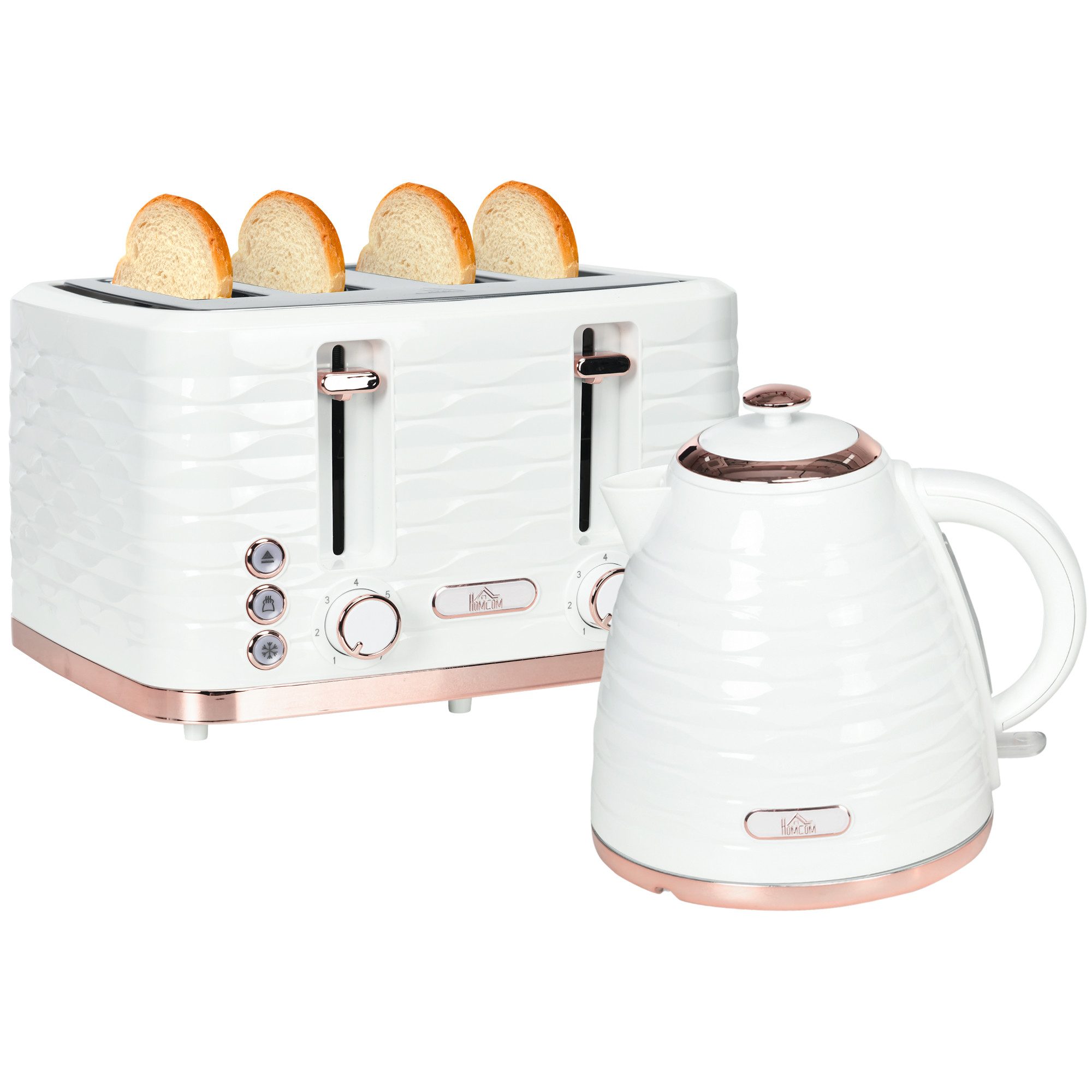2-in-1-Toaster 2-in-1 Toaster und Wasserkocher Set, 7 Bräunungsstufen